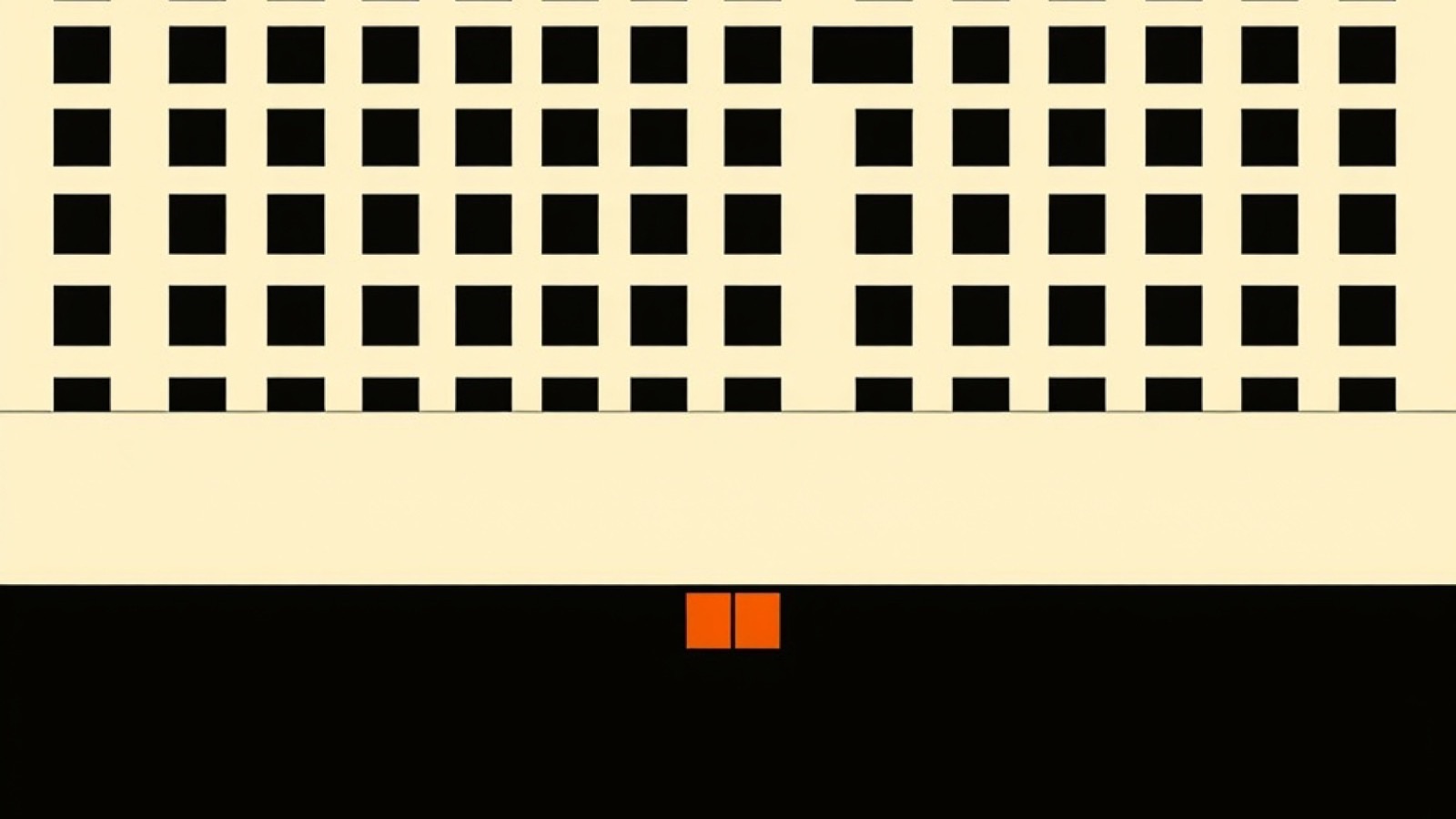 Illustration : une longue bande sombre traversant l'image, bordée en haut d'une fine ligne orange