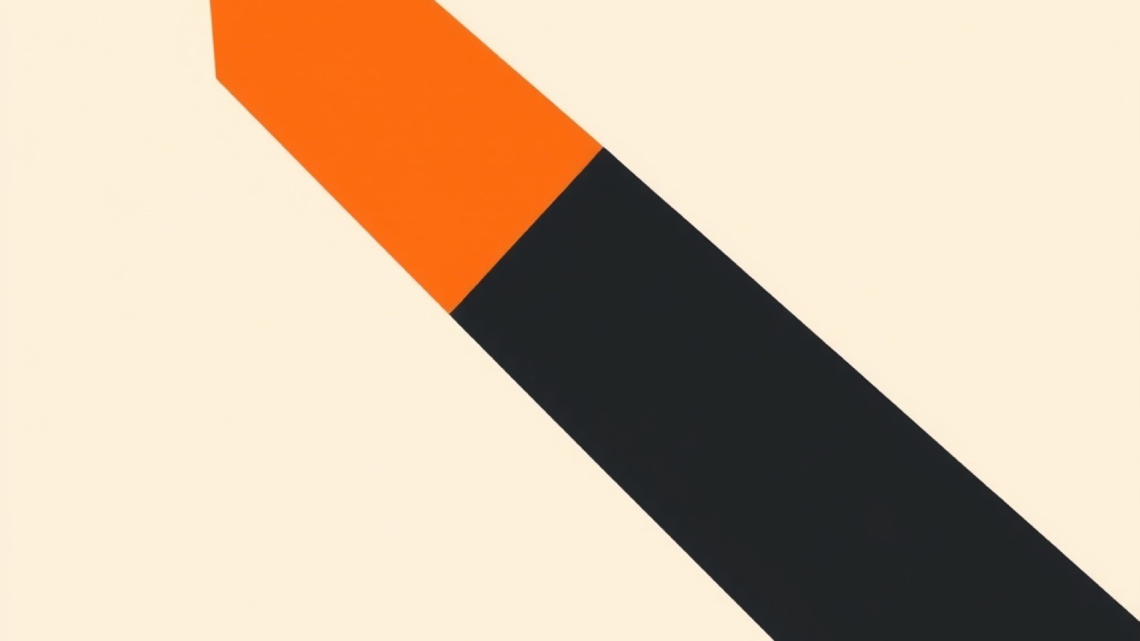 Illustration : une flèche orange dépassant une forme noire en diagonale