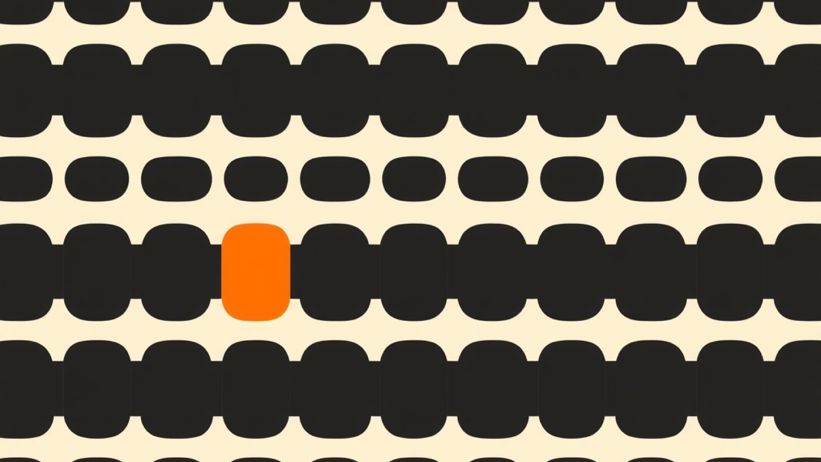 Illustration : une grille de formes identiques dont une seule est désignée en orange